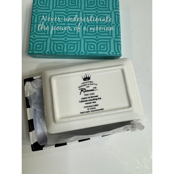 Rosanna L' amour Tray Chic Ceramic Tray in Gift Box Strong Woman - Picture 2 of 5